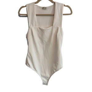 Intimately by Free People She’s So Sleek Thong Bodysuit‎ Ivory Size Small